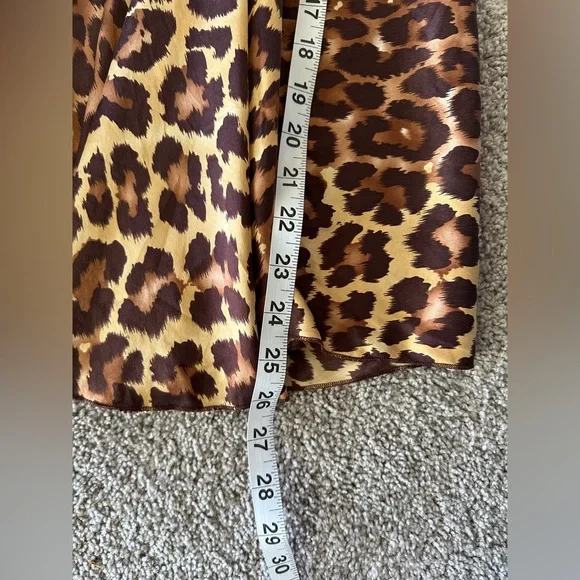 VTG 90s Y2K 100% Silk Moda International Midi animal print skirt street Grunge - Picture 8 of 9